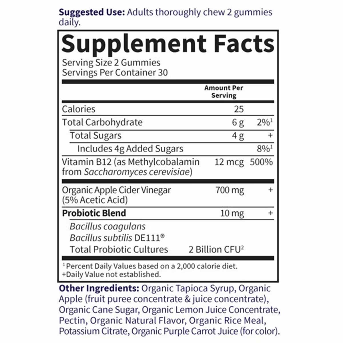 Organic Apple Cider Vinegar Probiotic Gummies, 60 Gummies, by Garden of Life mykind Organics