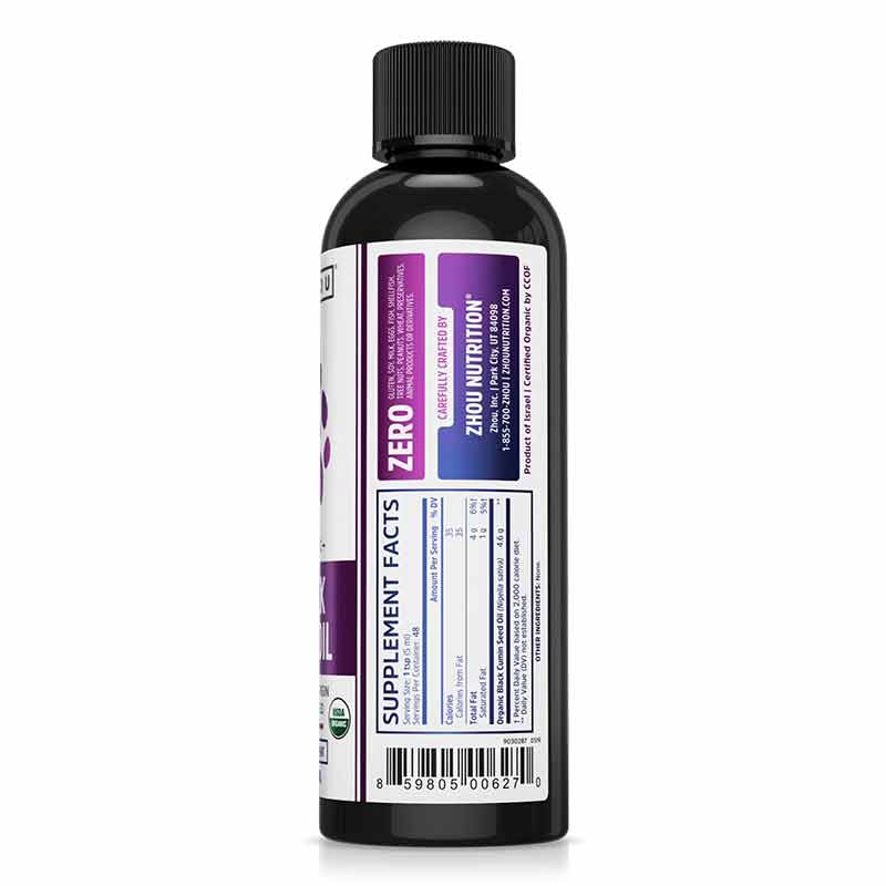Organic Black Seed Oil, 8 Oz, by Zhou Nutrition, image #2
