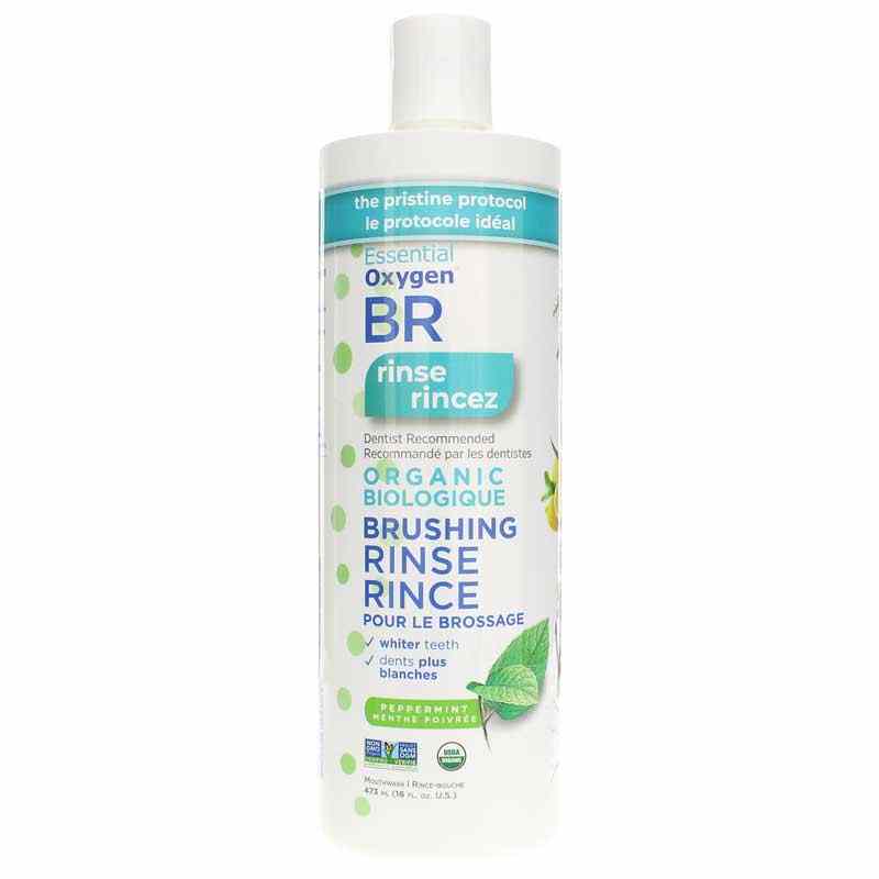 Organic Brushing Rinse Peppermint, 16 Oz, by Essential Oxygen