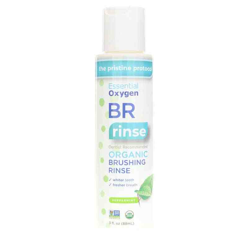 Organic Brushing Rinse Peppermint, 3 Oz, by Essential Oxygen