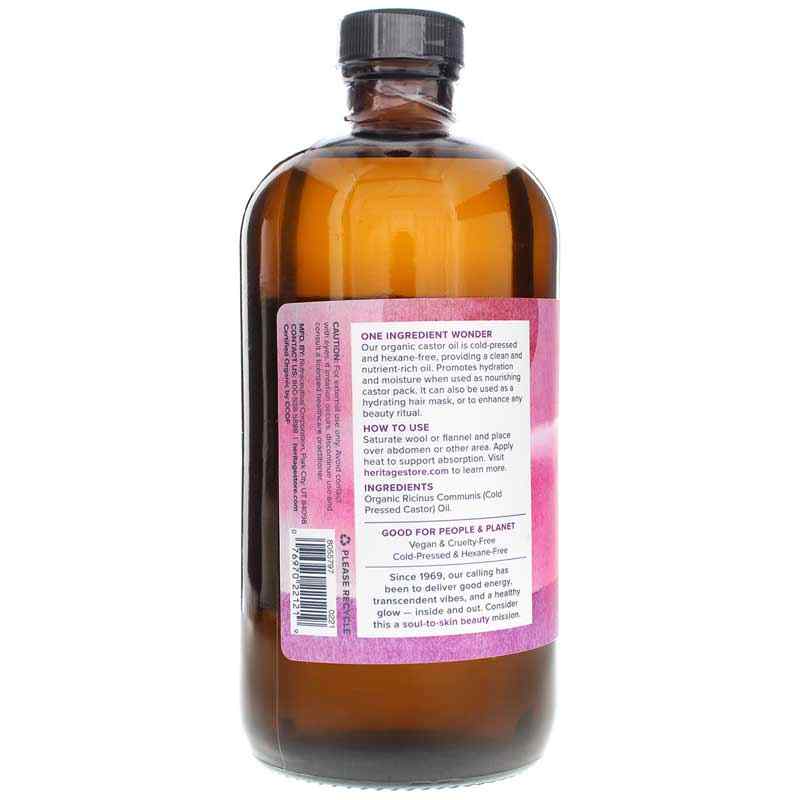 Organic Castor Oil, 16 Oz, by Heritage Store, image #2