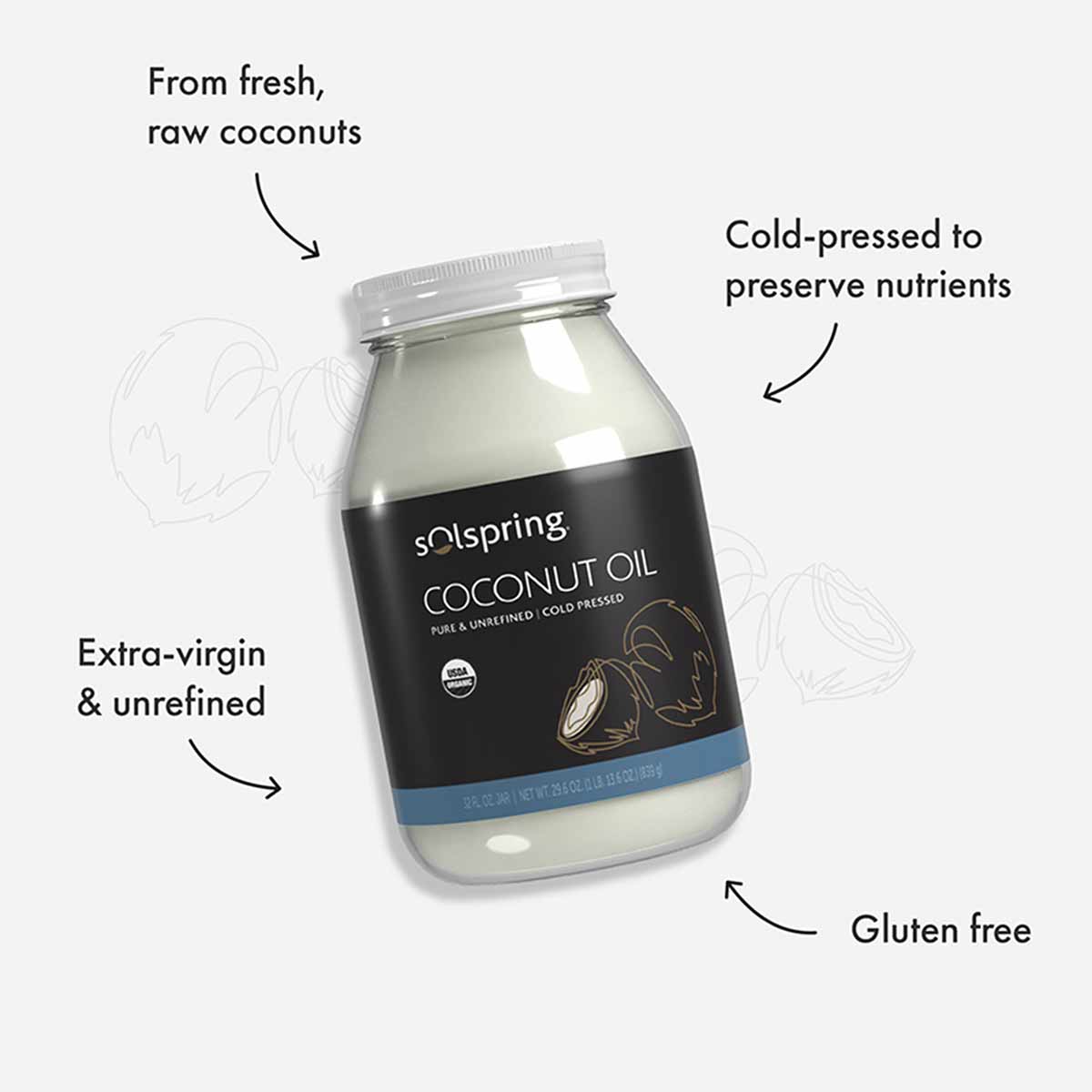Organic Coconut Oil, by Solspring