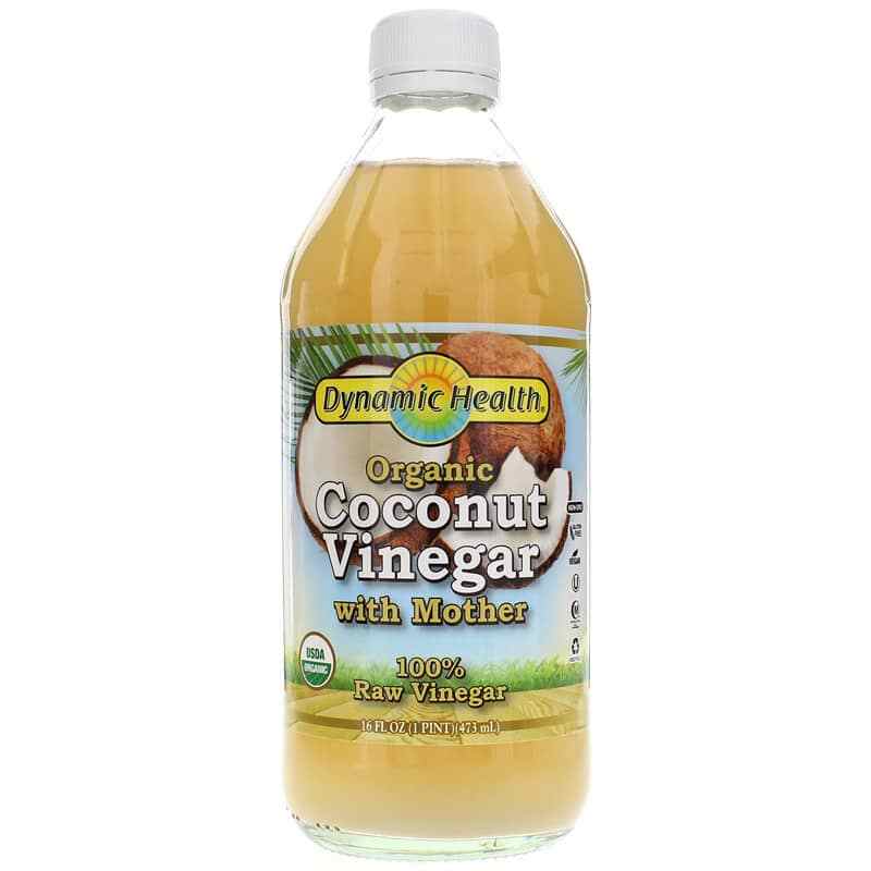 Organic Coconut Vinegar with Mother 100% Raw Vinegar, 16 Oz, by Dynamic Health