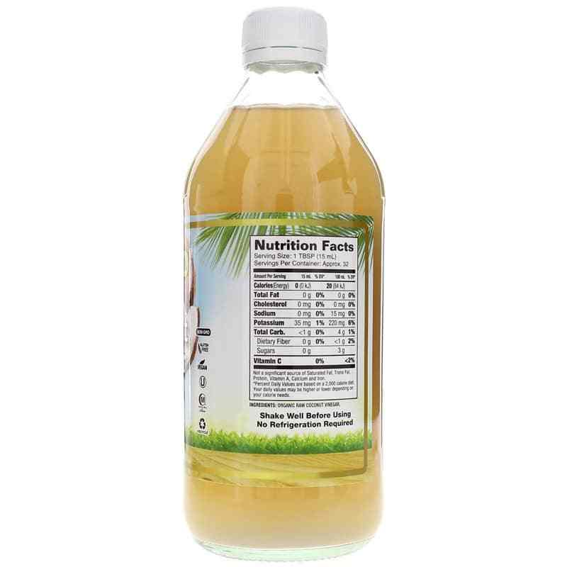 Organic Coconut Vinegar with Mother 100% Raw Vinegar, 16 Oz, by Dynamic Health, image #2