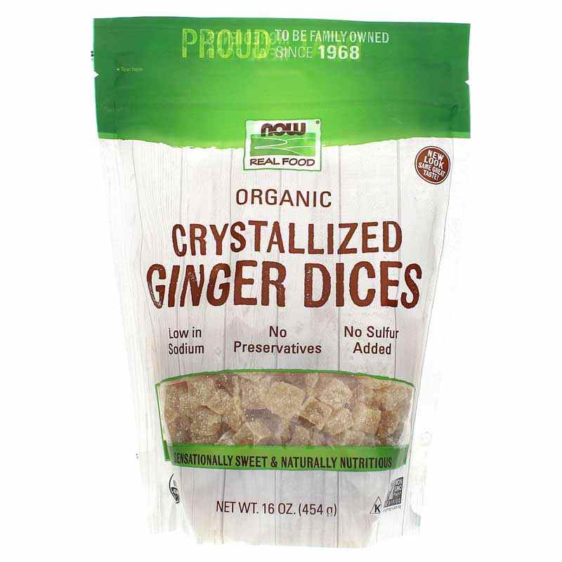 Organic Crystallized Ginger Dices, by NOW Foods