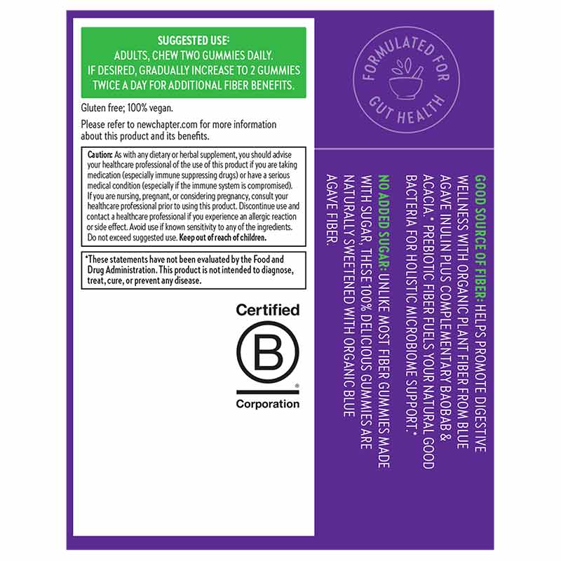 Organic Fiber Gummies, by New Chapter, image #3