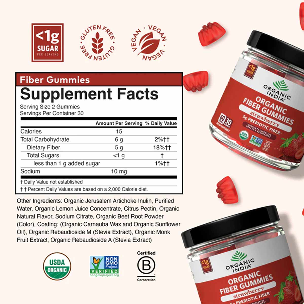 Organic Fiber Gummies, by Organic India