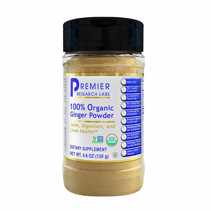 100% Organic Ginger Powder, by Premier Research Labs