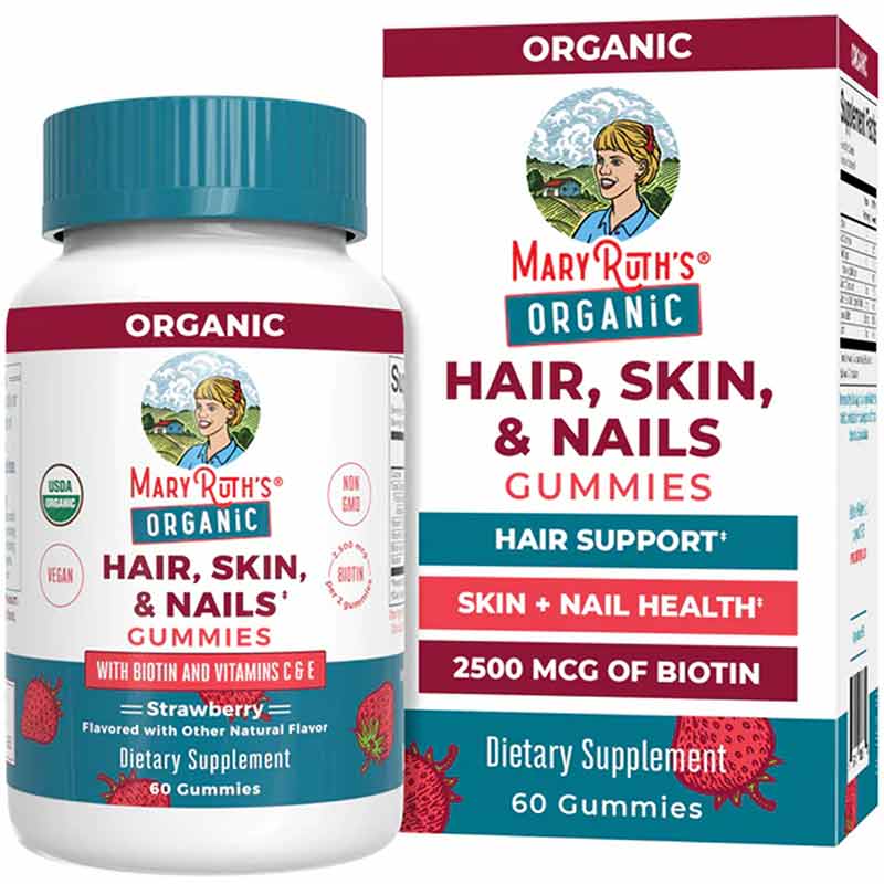 Organic Hair, Skin, & Nails, 60 Gummies, by MaryRuth's Organics