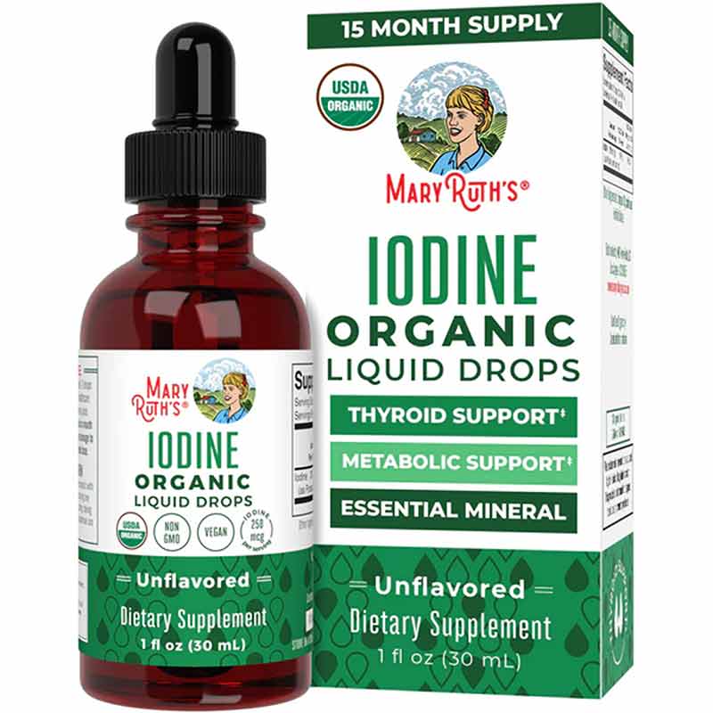 Organic Iodine Drops, 1 Oz, by MaryRuth's Organics