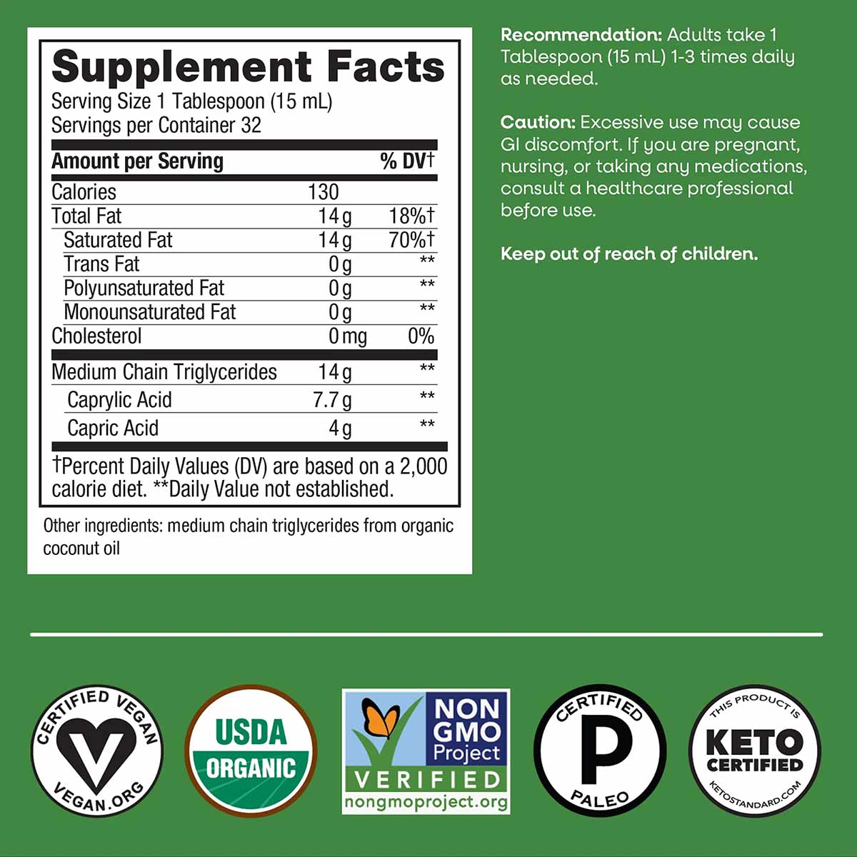 Organic MCT Oil from Coconut, by Natures Way