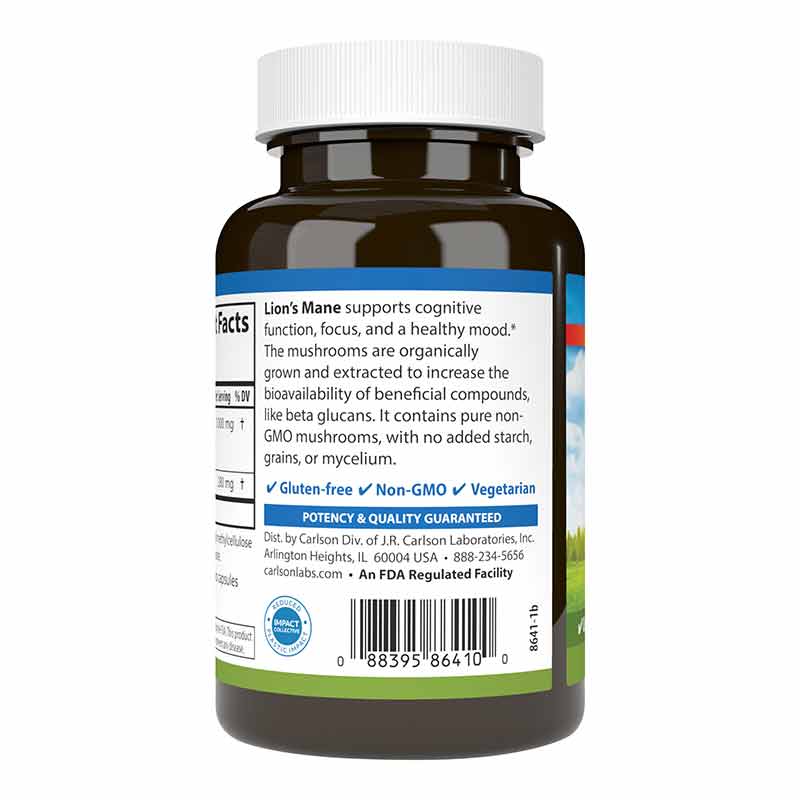 Organic Mushroom Lion's Mane, 120 Capsules, by Carlson Labs, image #3