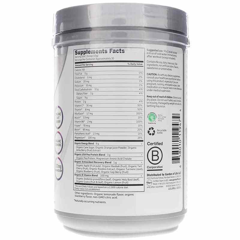 Organic Plant-Based Recovery Blackberry Lemonade, by Garden of Life Sport, image #2