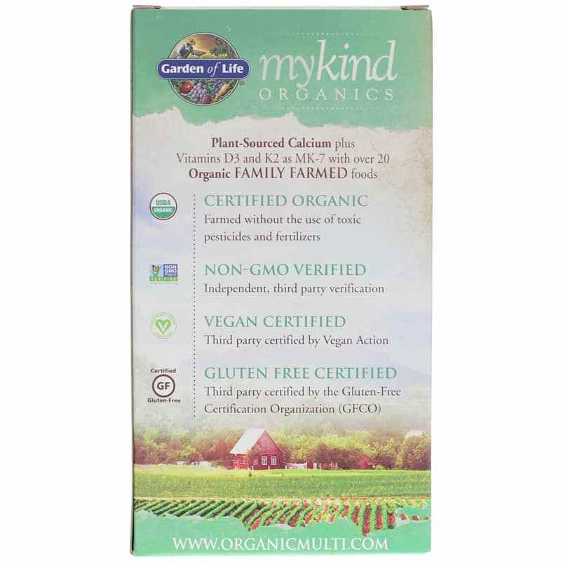 Organic Plant Calcium with Vegan D3, 180 Veg Tablets, by Garden of Life mykind Organics, image #3