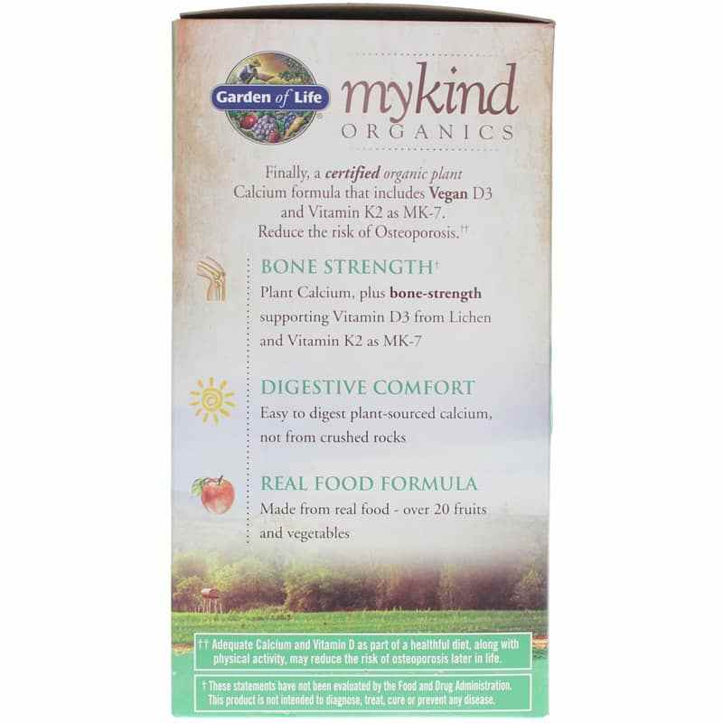 Organic Plant Calcium with Vegan D3, 180 Veg Tablets, by Garden of Life mykind Organics, image #4