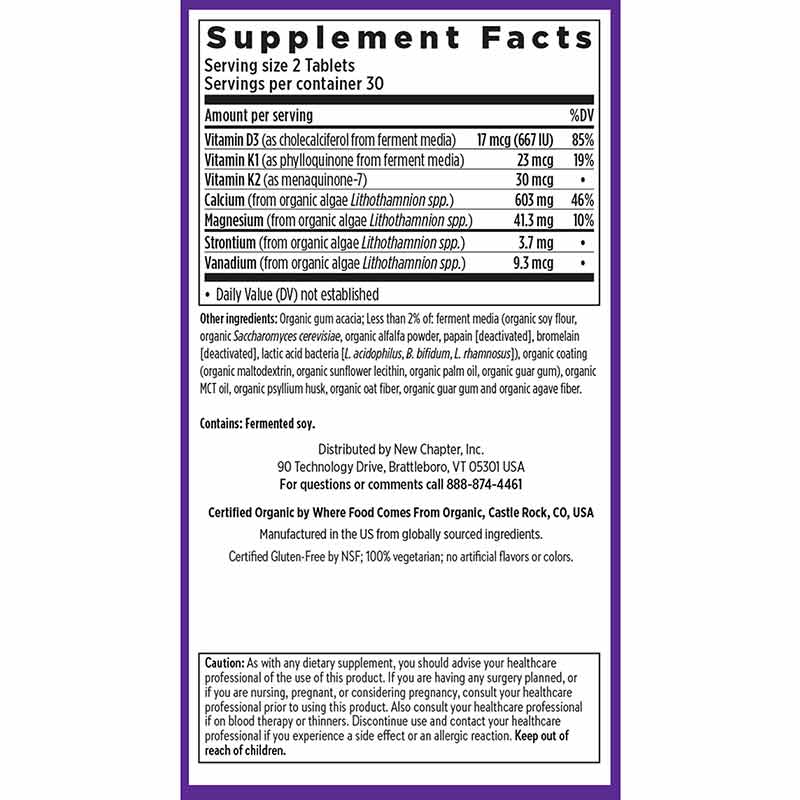 Organic Plant Calcium Women Under 40, 60 Veg Tablets, by New Chapter, image #2