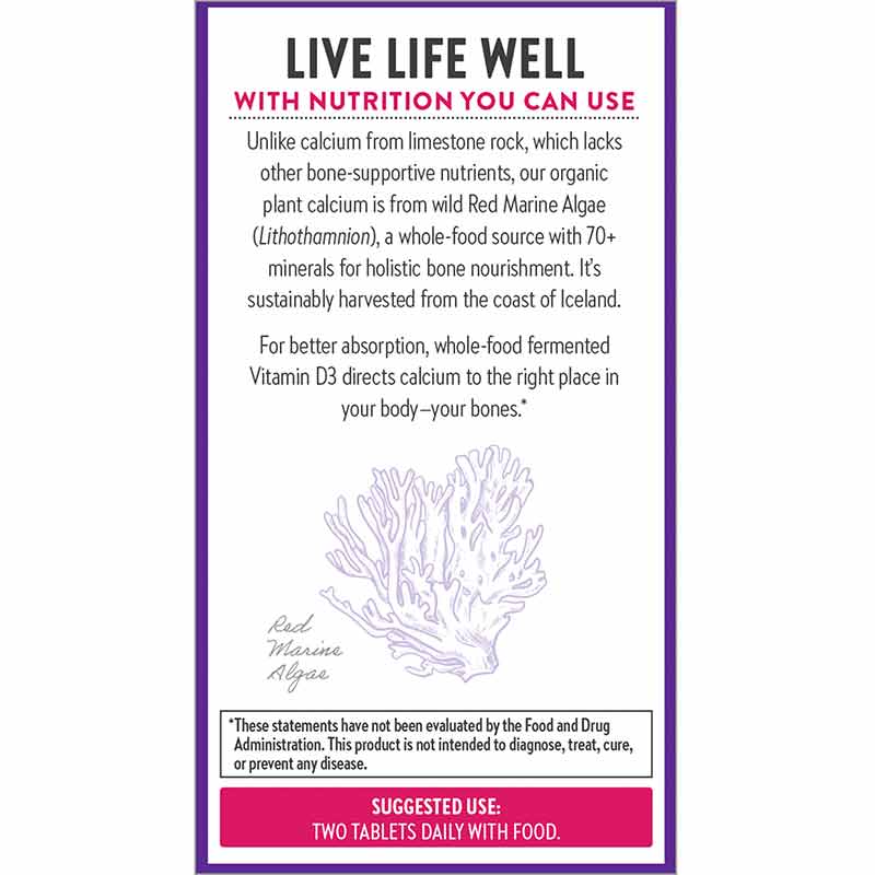 Organic Plant Calcium Women Under 40, 60 Veg Tablets, by New Chapter, image #3