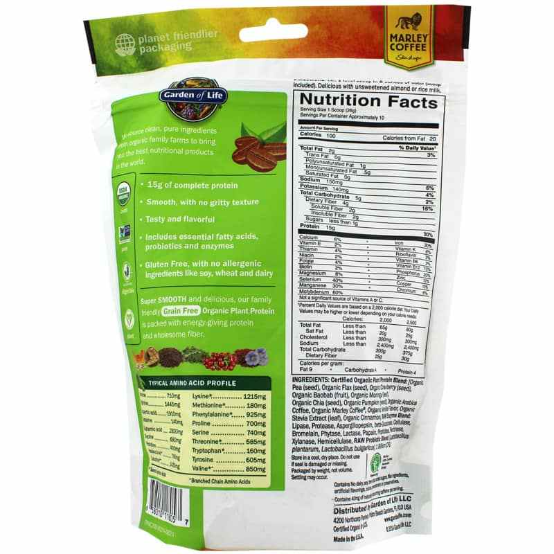 Organic Plant Protein, Smooth Coffee, by Garden of Life, image #2