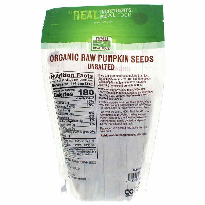 Organic Pumpkin Seeds Unsalted, by NOW Foods, image #2