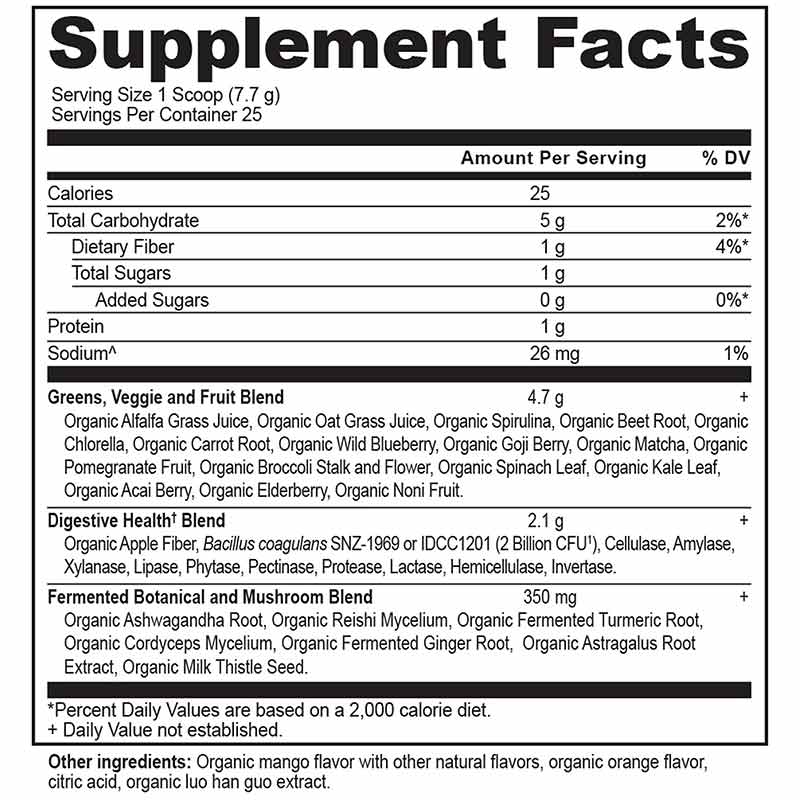 Organic Super Greens, Mango, 25 Servings, by Ancient Nutrition, image #4