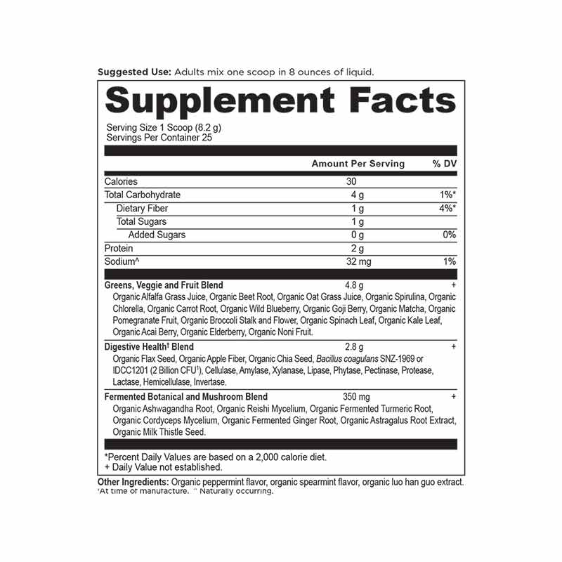 Organic Super Greens, Mint, 25 Servings, by Ancient Nutrition, image #2