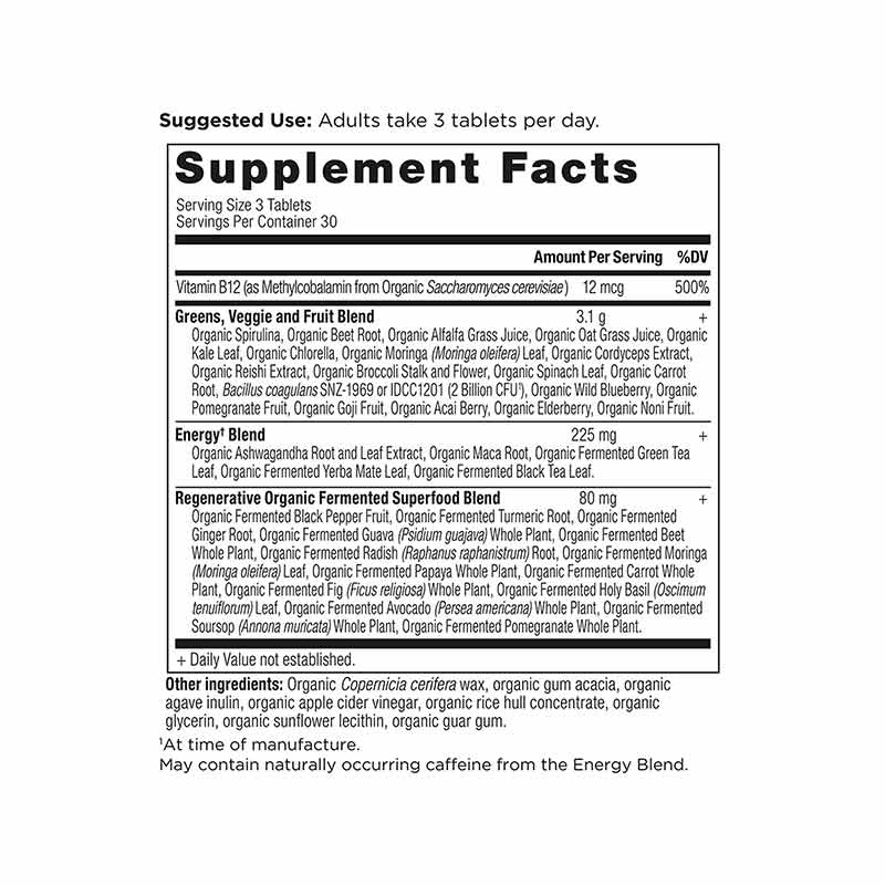 Organic Super Greens Energizer Tablets, 90 Tablets, by Ancient Nutrition, image #2