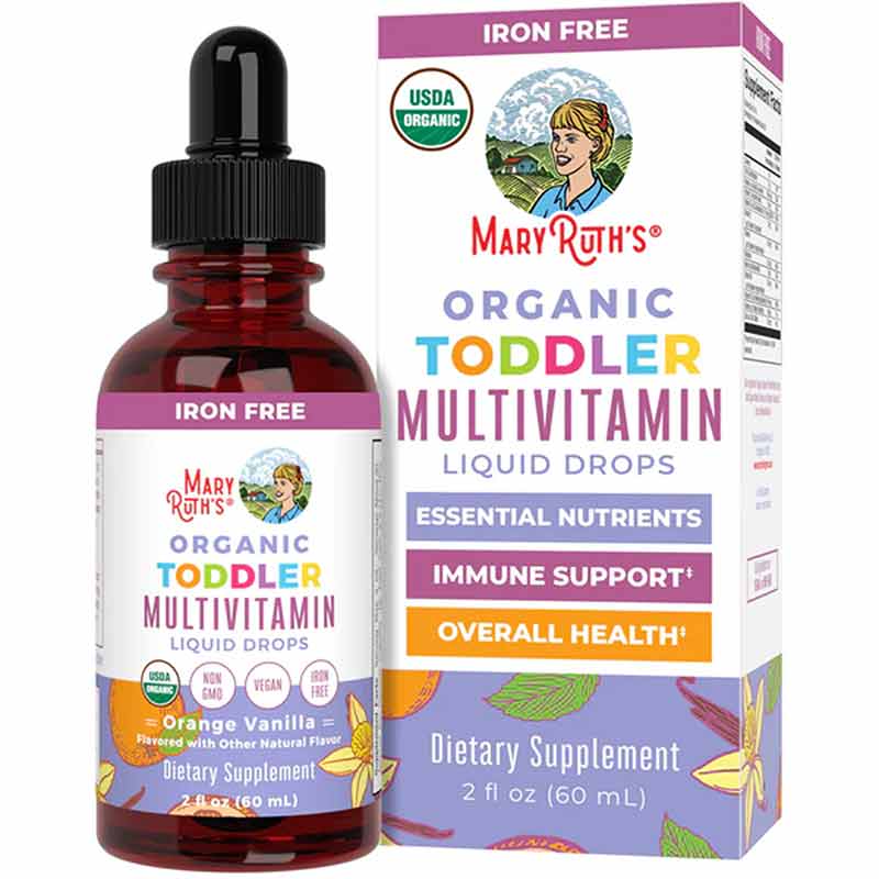 Organic Toddler Multivitamin Liquid Drops Iron Free, 2 Oz Liquid, by MaryRuth's Organics