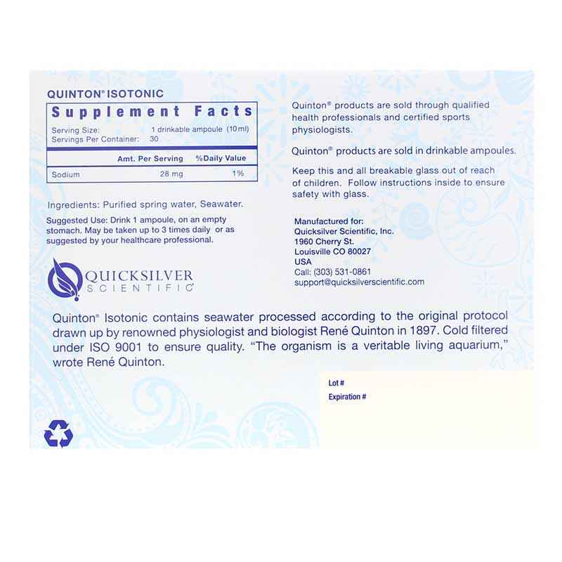 Original Quinton Isotonic, Quicksilver Scientific – Natural Original Quinton Isotonic, Quicksilver Scientific – Natural