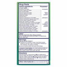 NaturalCare Outdoor Allergies supplement bottle label showing drug facts, ingredients, uses, warnings, and directions for 60 