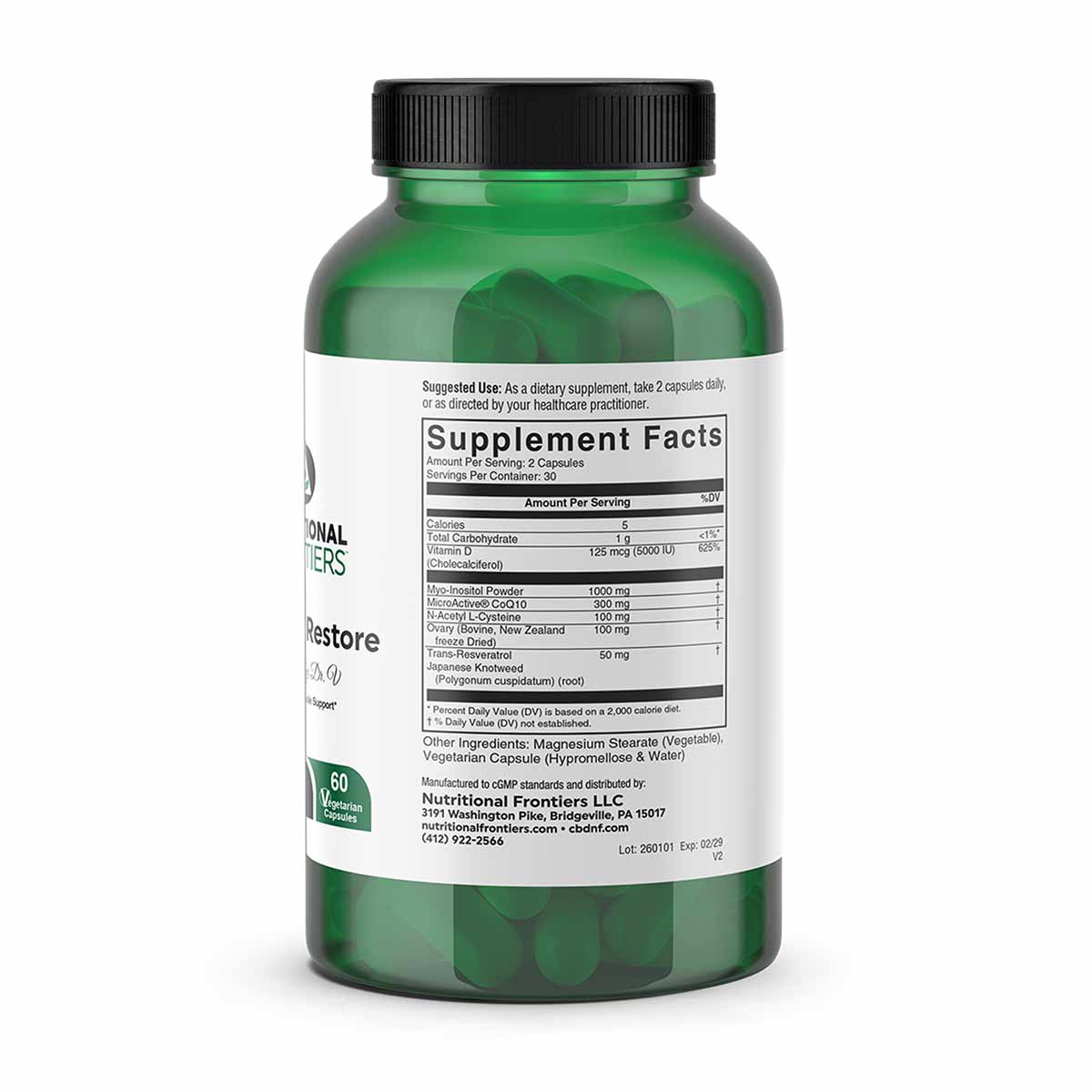 Ovarian Restore, 60 Veg Capsules, by Nutritional Frontiers