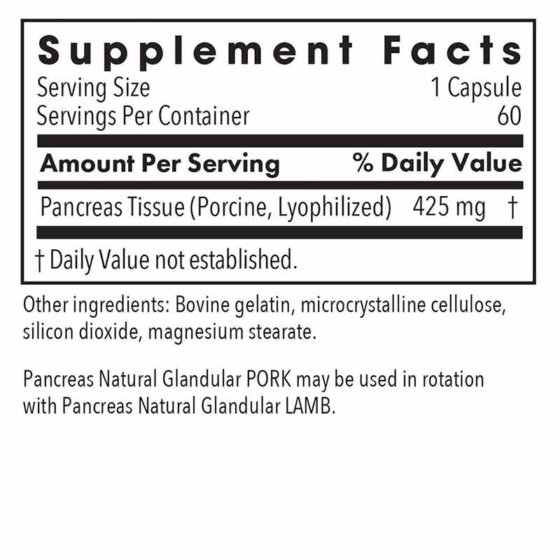 Pancreas Natural Glandular Pork, 60 Veg Capsules, by Allergy Research Group, image #2