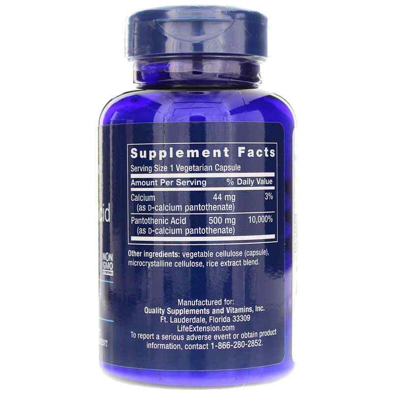 Pantothenic Acid (Vitamin B5) 500 Mg, by Life Extension, image #2