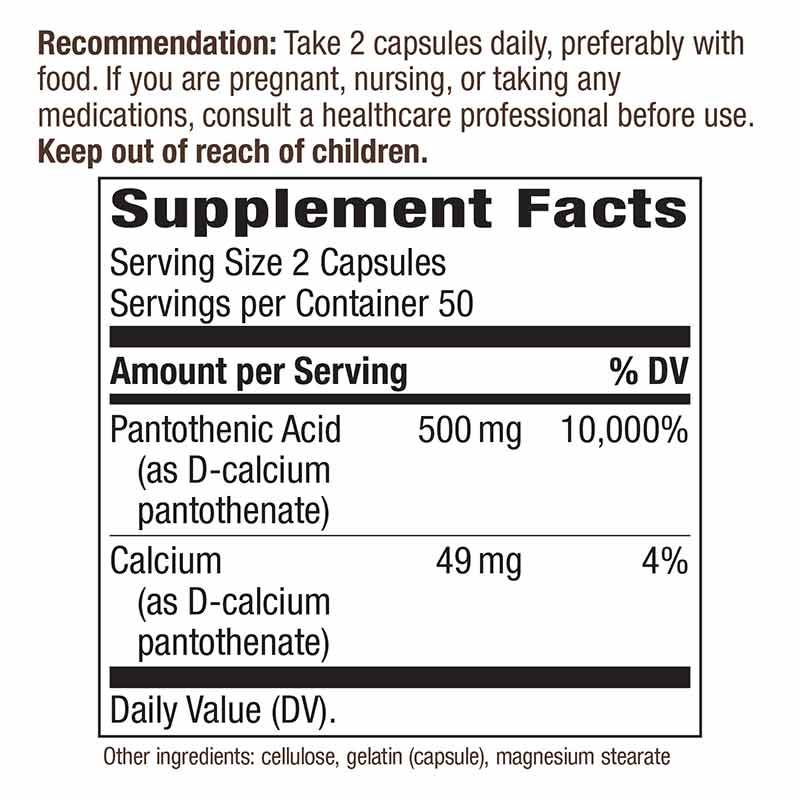Pantothenic Acid (Vitamin B5), by Natures Way, image #2