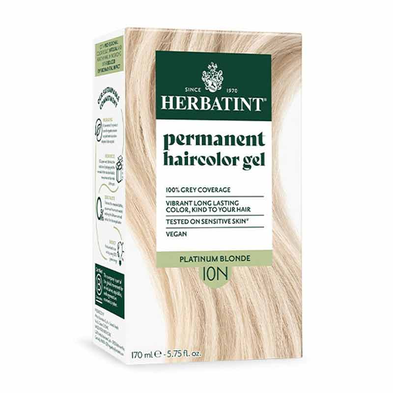 Permanent Hair Color Gel, 10N Platinum Blonde, by Herbatint