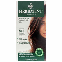 Permanent Hair Color Gel, 4D Golden Chestnut, by Herbatint