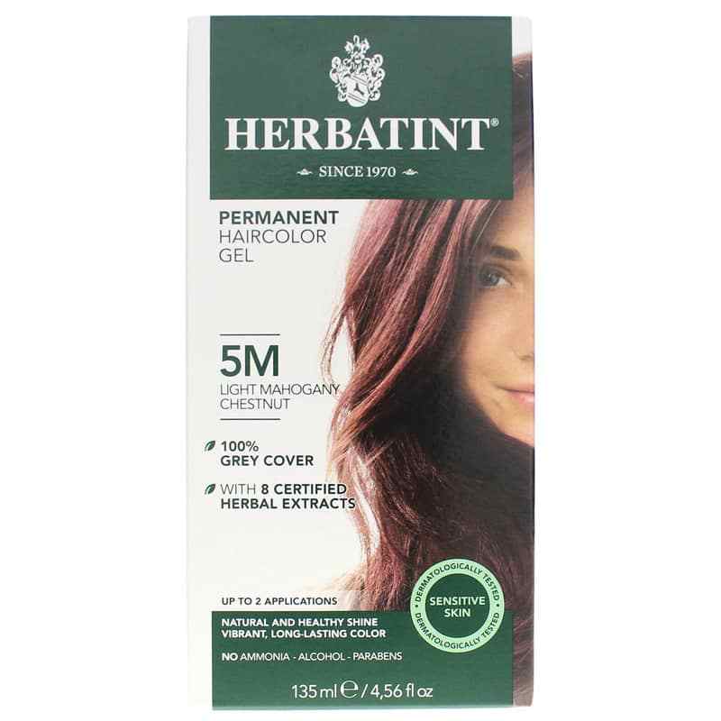 Permanent Hair Color Gel, 5M Lt Mahogany Chestnut, by Herbatint