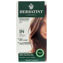 Permanent Hair Color Gel, 5N Light Chestnut, by Herbatint