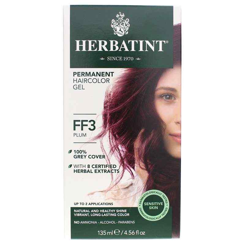 Permanent Hair Color Gel, FF3 Plum, by Herbatint