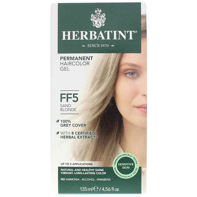 Permanent Hair Color Gel, FF5 Sand Blonde, by Herbatint