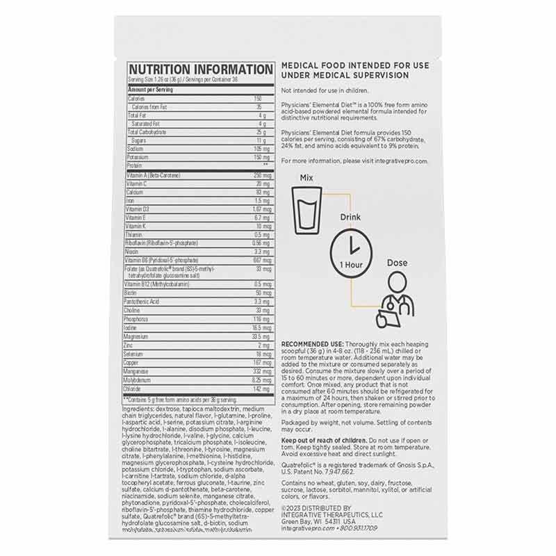 Physicians Elemental Diet, 45.71 Oz, by Integrative Therapeutics, image #3