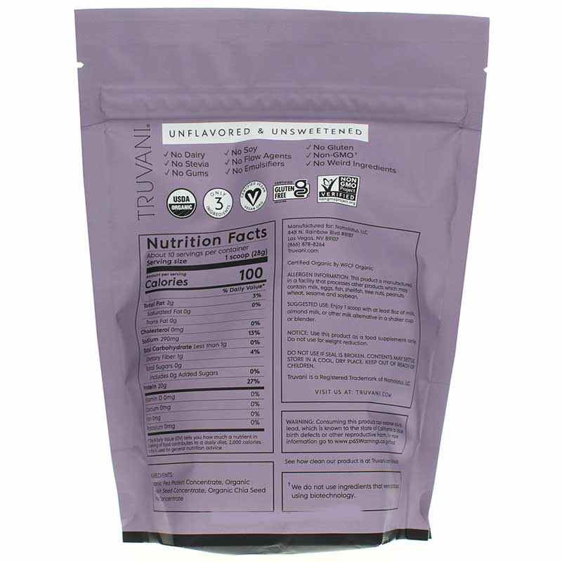 Plant Based Protein, Unflavored, 10 Servings, by Truvani, image #2