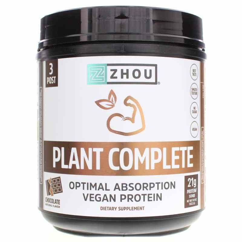 Plant Complete Optimal Absorption Vegan Protein, by Zhou Nutrition