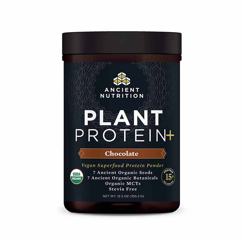 Plant Protein+ Organic, Chocolate, 12 Servings, by Ancient Nutrition