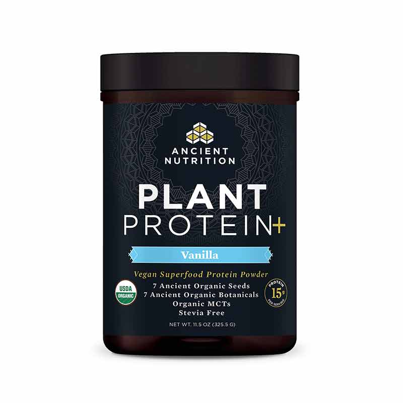 Plant Protein+ Organic, Vanilla, 12 Servings, by Ancient Nutrition