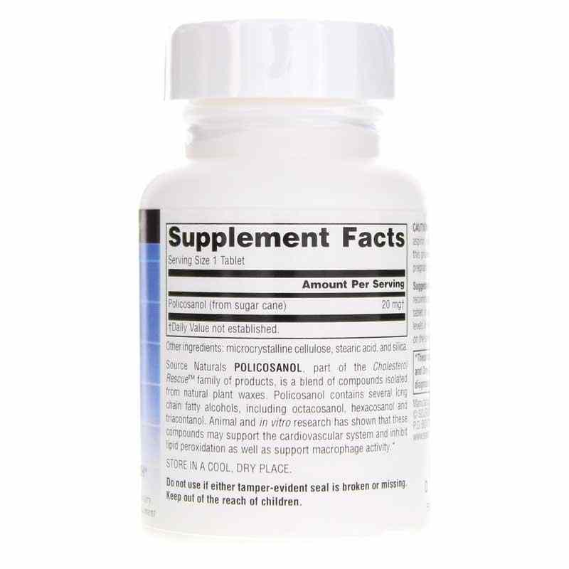Policosanol 20 Mg, 60 Tablets, by Source Naturals, image #2