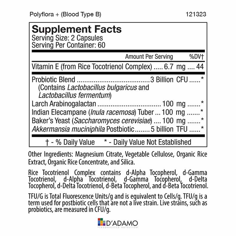 Polyflora + Type B, 120 Veg Capsules, by D Adamo Personalized Nutrition, image #4