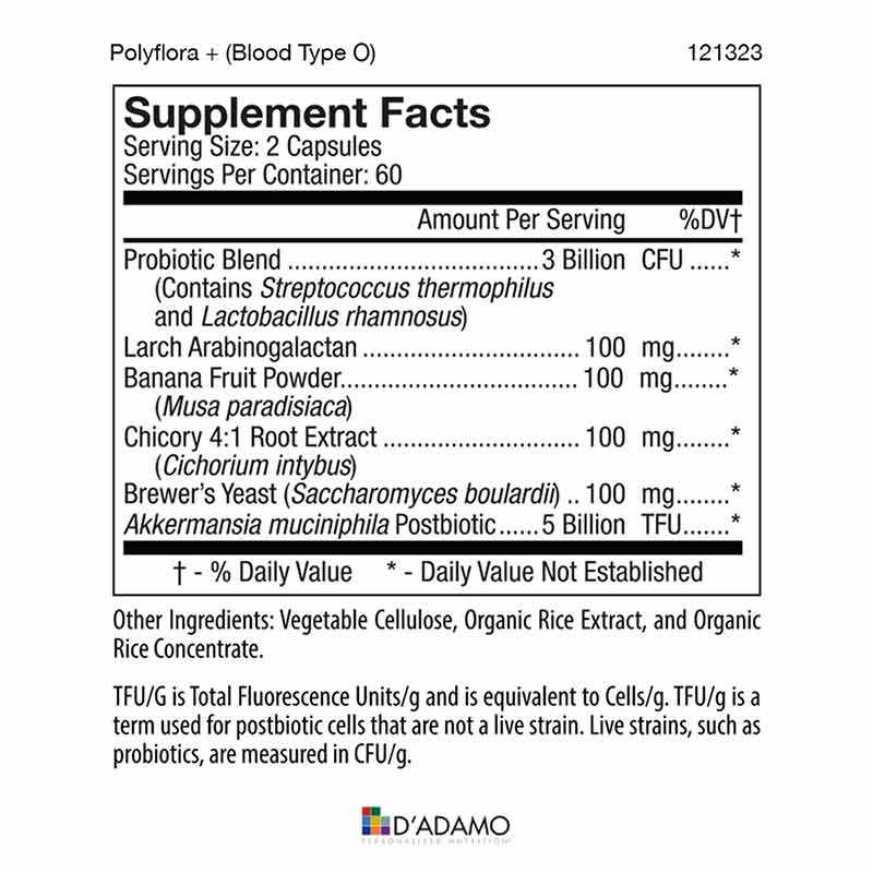 Polyflora + Type O, 120 Veg Capsules, by D Adamo Personalized Nutrition, image #4