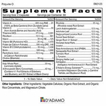 Polyvite Multivitamin Type O, 120 Capsules, by D Adamo Personalized Nutrition