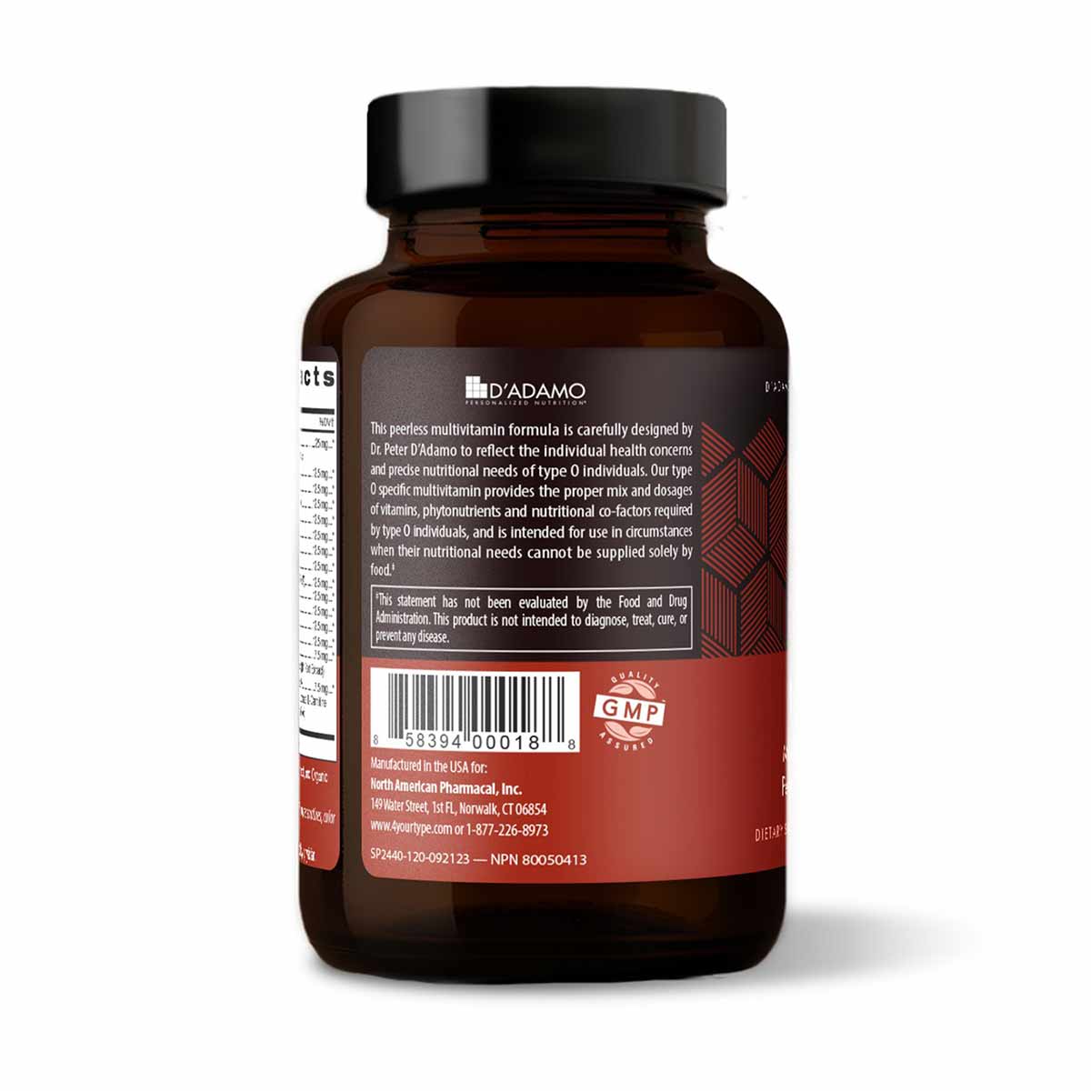Polyvite Multivitamin Type O, 120 Capsules, by D Adamo Personalized Nutrition