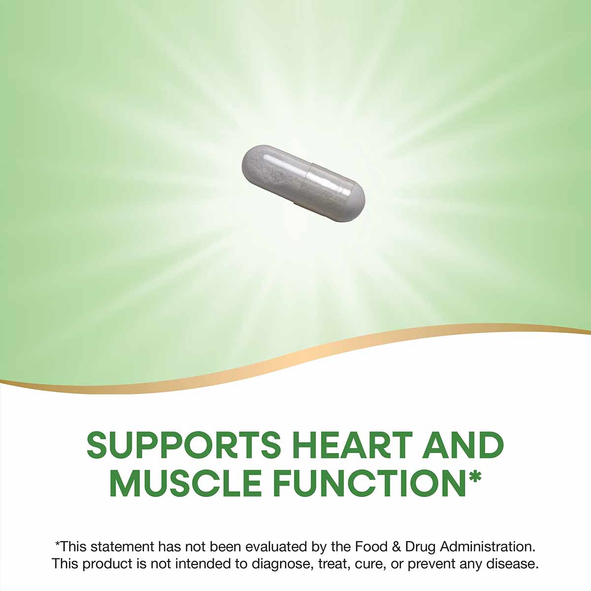 Gray oval potassium supplement capsule on green and white background.